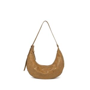IO5A1699 Vintage Studded Crescent Crossbody Bag