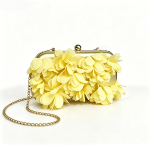 3D Floral Chain Clutch Bag