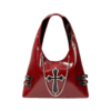 Red Cross Chain Buckle Tote Bag