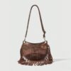 Vintage Fringe Lace-Up Crossbody Bag