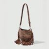 Vintage Fringe Lace-Up Crossbody Bag