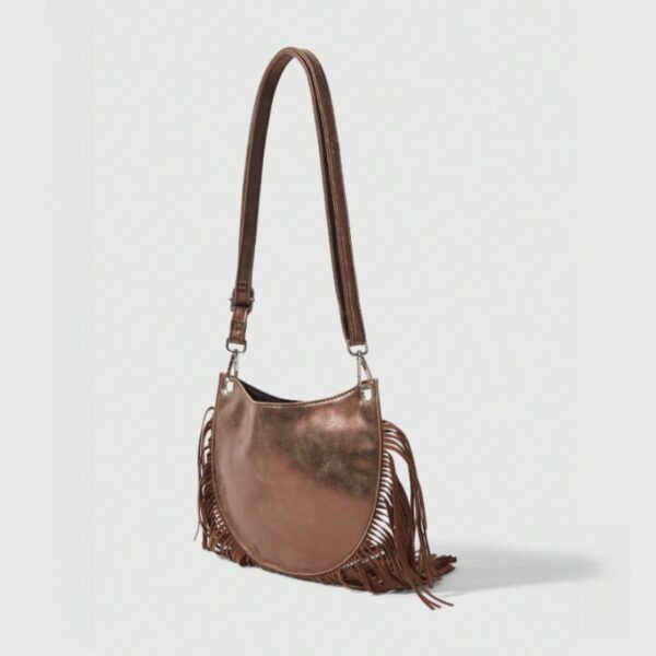 Vintage Fringe Lace-Up Crossbody Bag