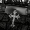 Gothic Lace Ruffle Cross Handbag