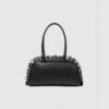 Gothic Lace Ruffle Cross Handbag