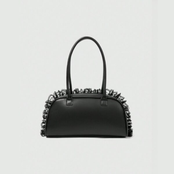 Gothic Lace Ruffle Cross Handbag