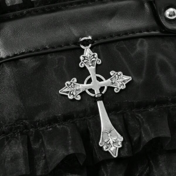Gothic Ruffle Lace Cross Handbag