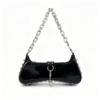 Spiked Letter Print Chain Shoulder Bag
