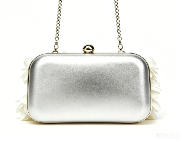 3D Floral Chain Clutch Bag